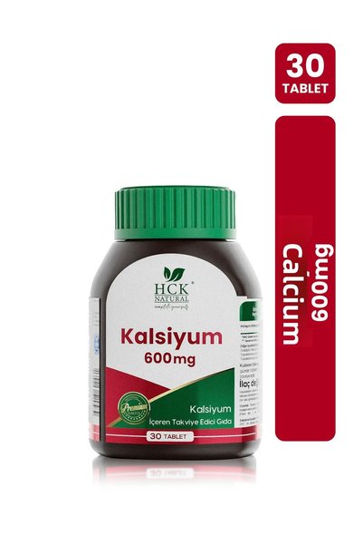 HCK NATURAL Calcium 600 Mg 30 Tablets Dental Bone Muscular System