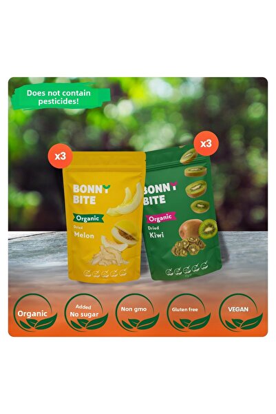 Bonny Bite Pack of 6 Organic Melon & Dried Kiwi