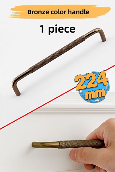 Badem10 Mâner metalic 224 mm 22,4 cm Bronz zimțat Mobilier Sertar Dulap Dulap Mânere moderne pentru capac