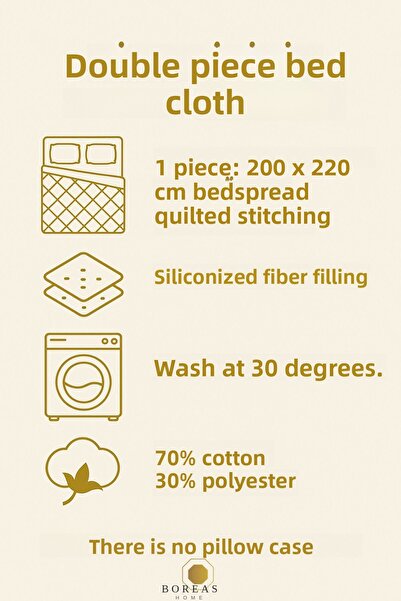 Boreas Home Gray Rose Quilted Bedspread Double