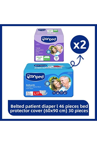 Canped L Care Package – 23 Patient Diapers + 30 Mattress Protectors