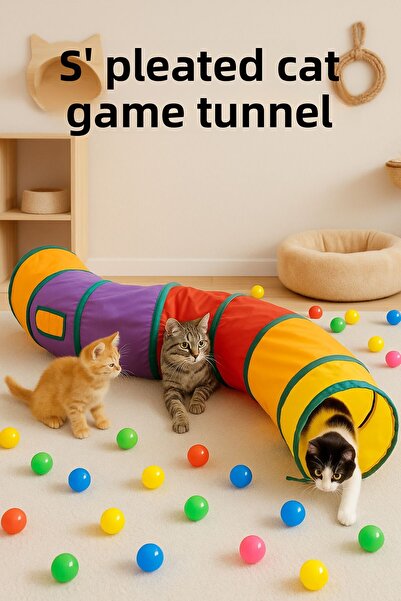 ego home Curved Cat Tunnel Folding Rainbow S Curved Cat Dog Play Tunnel Pet Playing Tunnel