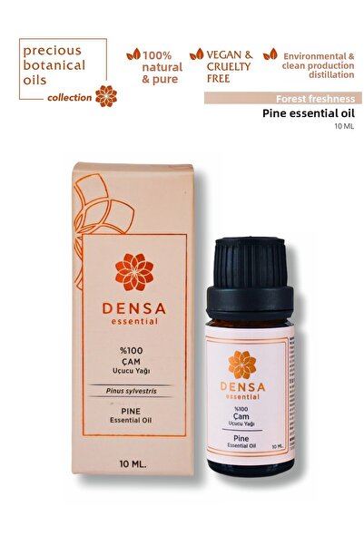 Densa Essential موزع مبخرة 10 مل - زيت الصنوبر العطري النقي والطبيعي 100%، تد...