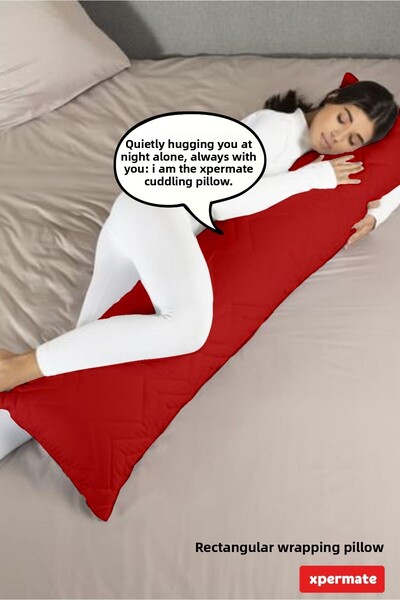 XPERMATE Darkred 150X25 cm Rectangular Hug Pillow, Sleep and Leg Pillow