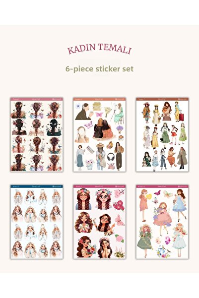 MirayDesign Set de 6 autocolante tematice pentru femei – 12x17 cm | Bullet Jo...