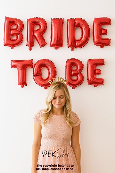 PEKSHOP Red Bride to Be Balloon Set Bachelorette Balloons