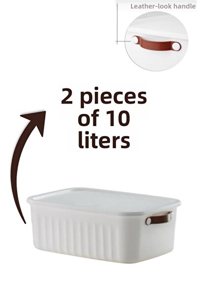 Bayev Set of 2 White 10 Lt Boxsis Multi-Purpose Box with Lid Closet Organizer Organizer - Hobby Box