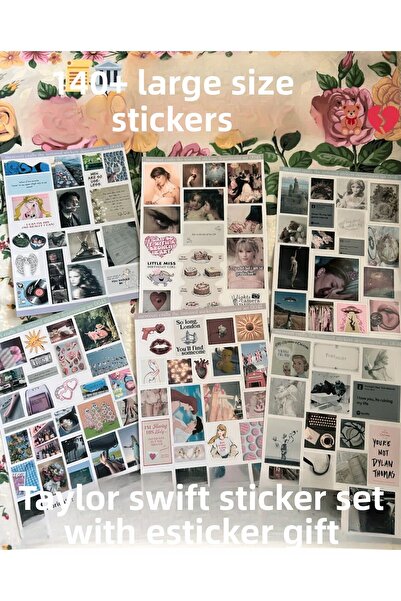 merccuri crafts مجموعة ملصقات تايلور سويفت مكونة من 6 قطع (140+ قطعة / 6 قطع ...