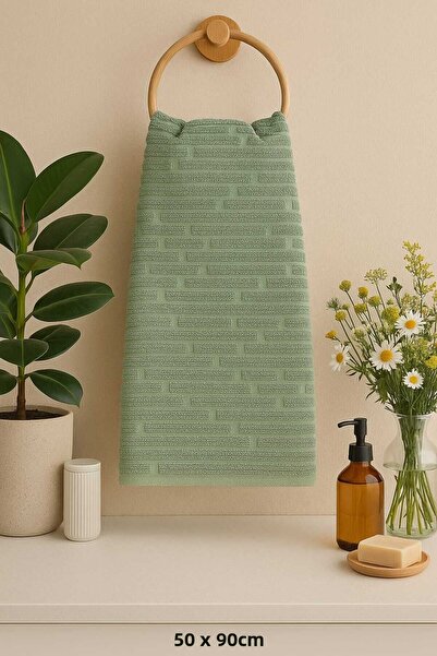 KIZILELMADA مجموعة من 2 منشفتين لليدين والمطبخ باللون الأخضر النعناعي – 30x50...