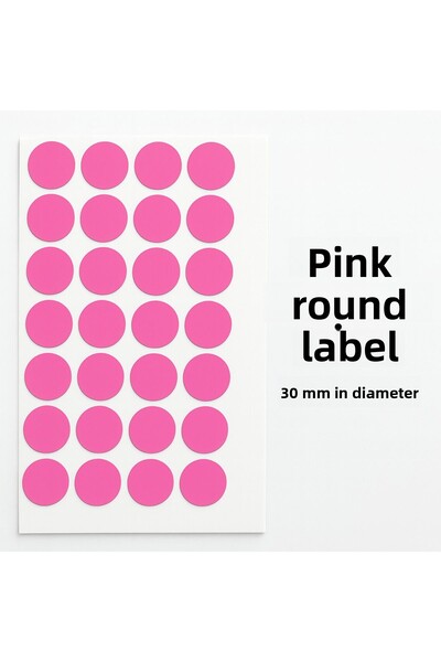 Kalite Barkod ملصق دائري 30 ملم لون وردي 600 قطعة ملصق - باركود عالي الجودة