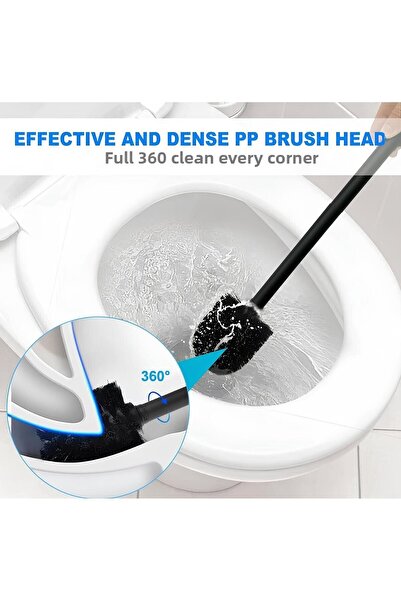 Milena Life Κομψή και ανθεκτική μεταλλική λαβή Μαύρη βούρτσα τουαλέτας – Βούρτσα καθαρισμού υγιεινής WC (34X7 CM | 1 ΤΕΜ)