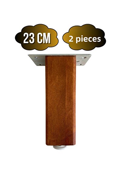 GOLDENWOODEN Picioare din lemn reglabile pentru mobilier, picioare pentru masă și dulap (nuc) (fag/lemn de gurgen) (23 cm) (2 bucăți)