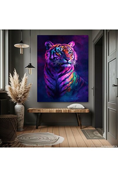 özkacar TABLIE CANVAS NEON TIGRU PENTRU ACASA PERETE SUFRAGERIE BIROU MAGAZIN...