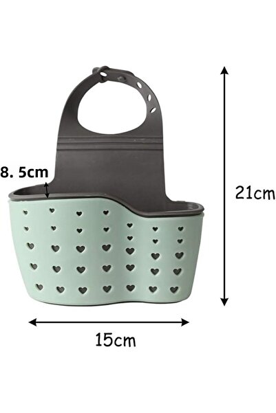 MAİN SHOP سلة معلقة، شماعة إسفنجة الحوض، منظم الحوض، صندوق تخزين، قطعة واحدة قابلة للتعليق M-1889