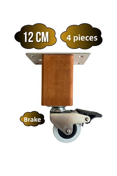 GOLDENWOODEN Picioare cu roți din lemn Kale pentru mobilier – picioare cu roț...