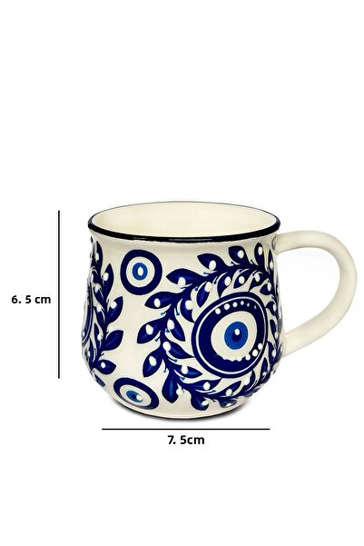 HOMİNG Homing Handmade Special Design Mug with Aegean Rustic Pattern