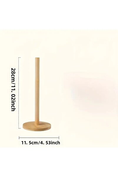Livonelli Wooden Bamboo Paper Towel Holder, Table Top Roll Paper Towel Stand up Towel Napkin Holder