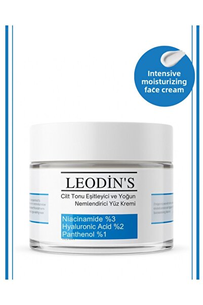 LEODİNS كريم مرطب مكثف للوجه – حمض الهيالورونيك نياسيناميد بانثينول – 50 مل