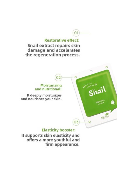 Mjcare On Snail Mask Snail Essence Face Mask Pack of 5