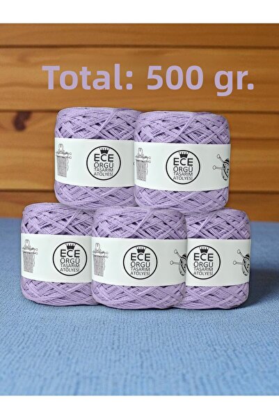 Ece Örgü Tasarım Atölyesi Χρώμα λεβάντας, Πολύκλωνο ιταλικό βαμβάκι μερσεριζέ...