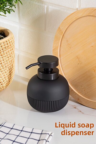 Porsima 3118 Bathroom and Kitchen Liquid Soap Dispenser 450 ml Black