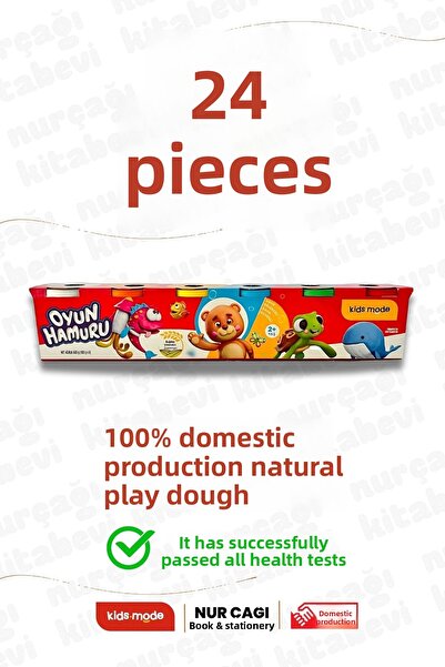 Kids Mode Kidsmode Domestic Production Natural Play Dough 600 Gr 6 Colors - 2...