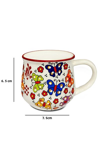 HOMİNG Homing Handmade Special Design Mug with Colorful Butterfly Pattern