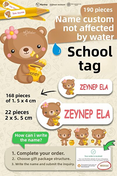 MSticker ملصق دفتر ملاحظات على شكل قلم رصاص للمدرسة، ملصق مخصص قابل للكتابة ع...