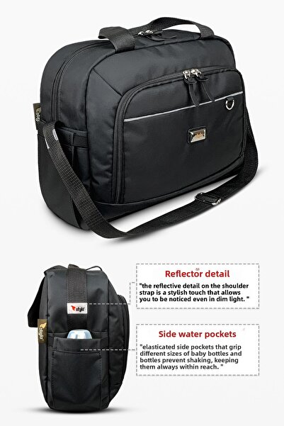 Stylo Urban X Pro Mother Baby Care Women's Bag and Newborn Bag-Black