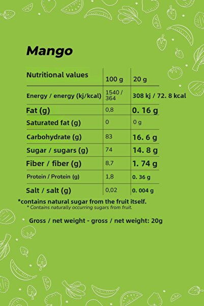 Suvita Voce رقائق فواكه المانجو الجافة - مجففة بالتجميد | خالي من الغلوتين · خالي من المواد المضافة