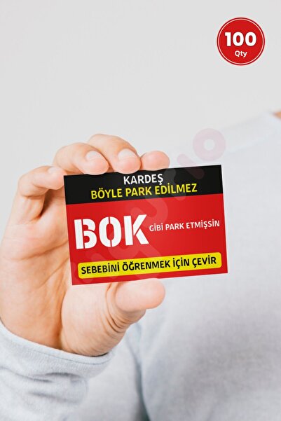 figurio Cartelă de avertizare pentru parcare / Model clasic / Carte de parcare / Pachet mediu / 100 de bucăți