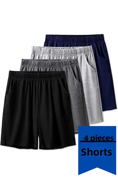 JustBS شورت رياضي كاجوال بقصة مستقيمة للسيدات مكون من 4 قطع