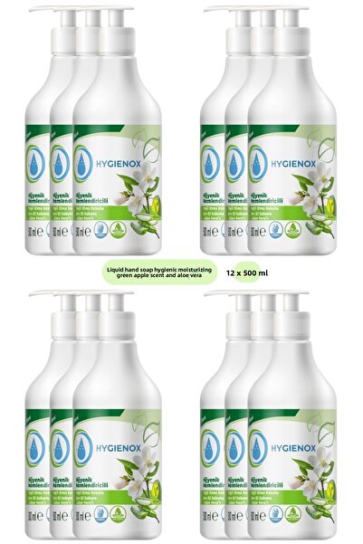 HYGIENOX 12 Pieces of Hygienic Moisturizing Herbal Vegan Liquid Hand Soap wit...