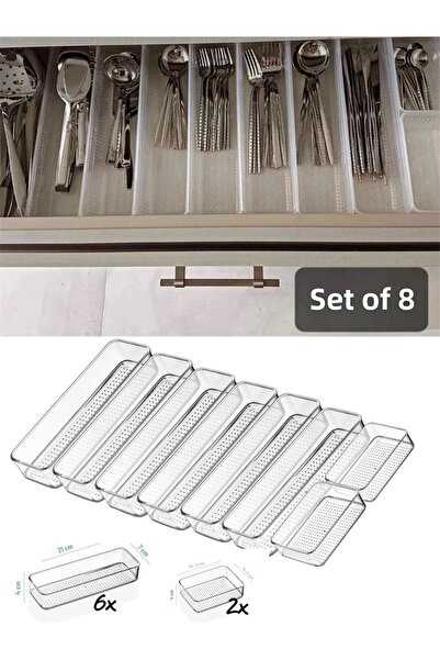 Dem Home 8 قطع من أدوات المائدة في درج - صندوق منظم أدوات المطبخ