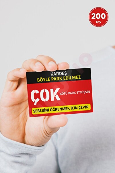 figurio Card de avertizare Parkat foarte rău / Carte de vizită de parcare / 200 de bucăți