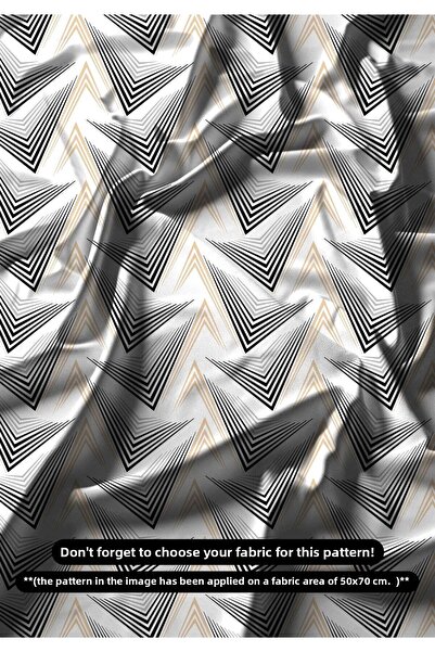 DESENİX قماش طباعة رقمية هندسية باللون الأسود والذهبي |   نمط القوس الحديث | ...