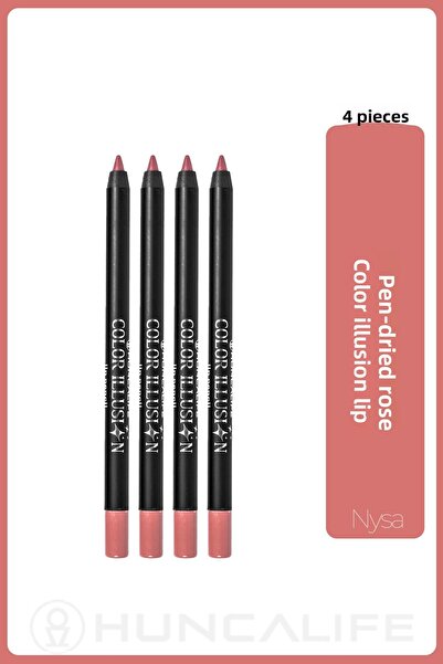 Huncalife Color Illusion Lip Liner Dusty Rose - 4 Pcs