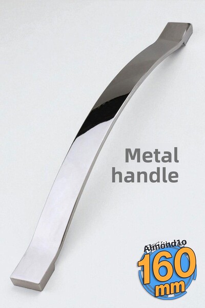 Badem10 Acacia Metal Silver Handle (160 mm - 16 cm) Furniture Drawer Kitchen Wardrobe Cabinet Door Handle Chrome Handle