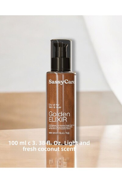 SassyCare Dry Oil Golden Elixir Nourishing Care Oil for Radiant Skin, Hair and Body