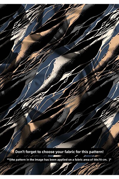 DESENİX قماش طباعة رقمي بنمط موجة تجريدية 150 × 100 سم - تصميم حديث وديناميكي