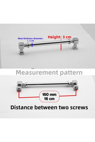Badem10 Metal 160 mm 16 cm Straight Handle Chrome Color Tala Furniture Kitchen Drawer Cabinet Handle Handle Handles
