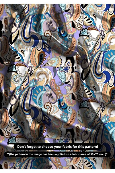 DESENİX قماش بيزلي مطبوع رقميًا بألوان الباستيل مقاس 150 × 100 سم - مع خيارات...