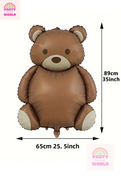 party world 1 Piece – Cute Brown Teddy Bear Foil Balloon – 90 cm