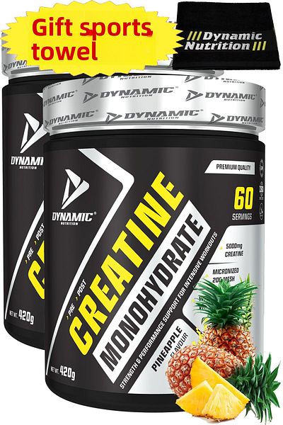 Dynamic Nutrition Creatine - 840g (420Gx2Pcs) - Pineapple - 120 Servings - Micronized Monohydrate - 100% Creatine Monohydrate