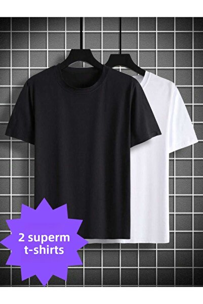 FUNSTYLE Tricou de damă, culoare uni, croială confortabilă, din 2 piese
