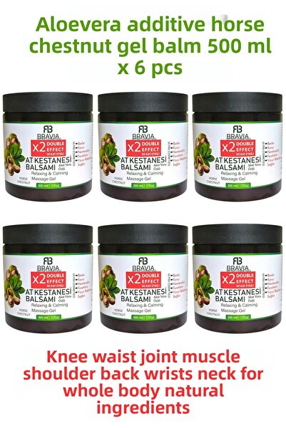 ULFİSU COSMETİCO بلسم كستناء الحصان برافيا 500 مل 6 قطع - مع إضافة الألوفيرا