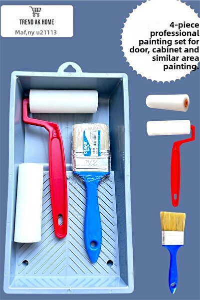 OSKAR FIRÇA مجموعة من 4 فرشاة طلاء احترافية لخزانة الأبواب وشبهات التخزين وفر...