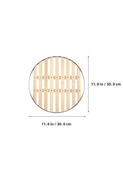 ELİFSU HOME طبق دائري من الخيزران مزين بالمعدن