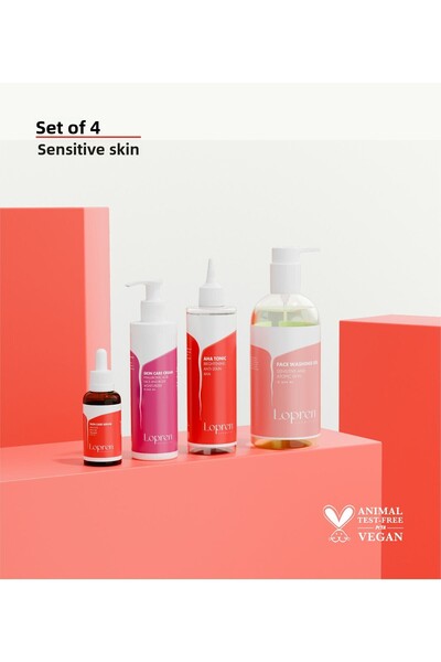 Lopren 4-Piece Basic Skin Care Set for Sensitive Skin