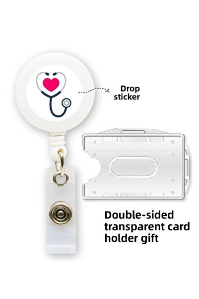 doktorbonem Suport pentru carduri Yoyo cu model stetoscop Protector orizontal pentru carduri